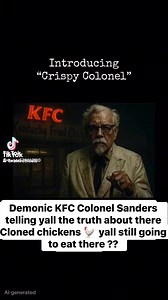 Demonic KFC Colonel Sanders telling yall the truth about there cloned chickens #KFC #CLONEDCHICKEN #fastfood #AI #fypシ゚viralシfypシ゚ #fypシ゚viralシ | French Dose