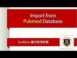 EndNote: 從Pubmed匯入書目