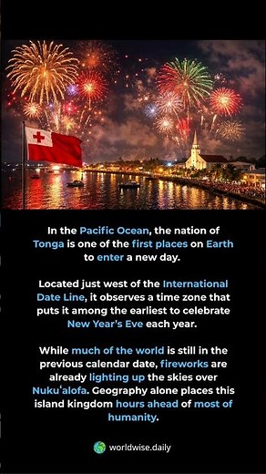 The country that enters tomorrow first. Tonga’s position near the International Date ...
