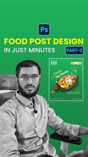 How to Design Food Social Media Post | Step-by-Step | Photoshop | Hindi | Part 2 #shortvideo