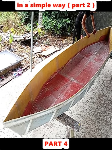 This man build his first boat mold in a simple way ( part 2 ) (4)