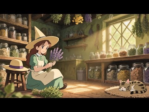 Cozy Witch Cottage Music | The Herbalist's Workshop - 2 Hours Relaxing Study & Sleep Music