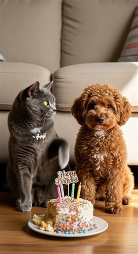 Cat Blames Dog After Cake Disaster 😂🐱🐶🎂 Watch the hilarious aftermath