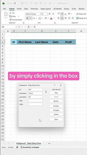 How to enter data in Excel using a data form! #excel #dataentry #spreadsheet s et