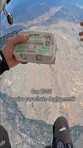 Will eggs survive 4-5g parachute deployment? #skydiving #physics #shorts