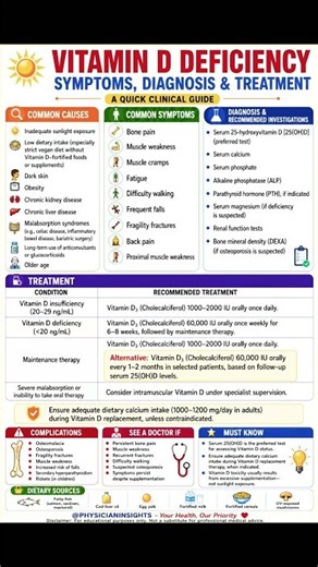 Vitamin D Deficiency: Symptoms, Diagnosis & Treatment | Quick Clinical Guide #‪@PhysicianInsights‬