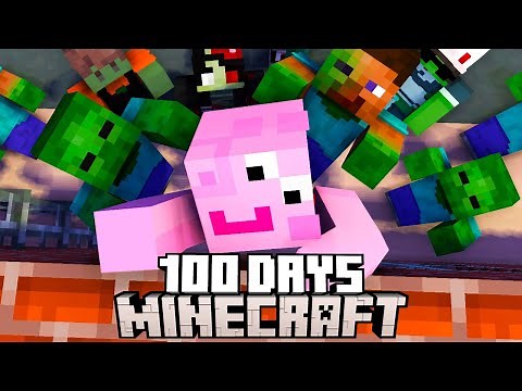 Peppa pig 100 Days on a Zombie Apocalypse - Minecraft