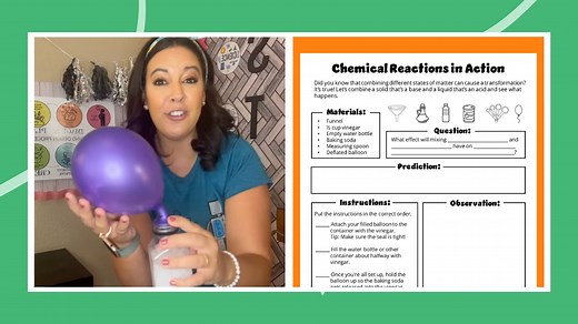 Baking Soda and Vinegar Balloon Experiment With Free Worksheet