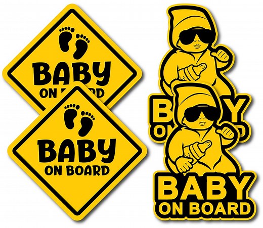 Baby on Board Decals Stickers Signs for Car Cool Sunglasses Baby - 4 Pack - 5" X 5" - 6 Year Outdoor Durability - Etsy
