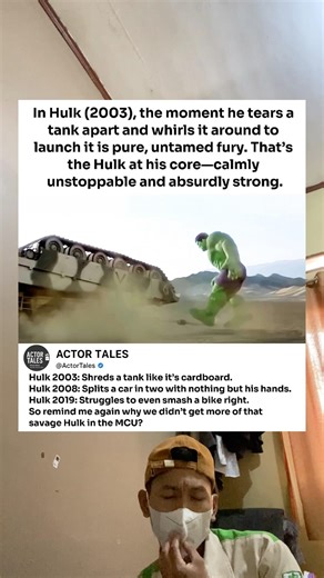 In Hulk (2003), the moment he tears a tank apart and whirls it around to launch it is pure, untamed