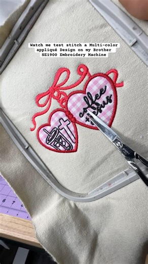 Appliqué on my Brother SE1900 Embroidery Machine #machineembroidery #embroidery #applique