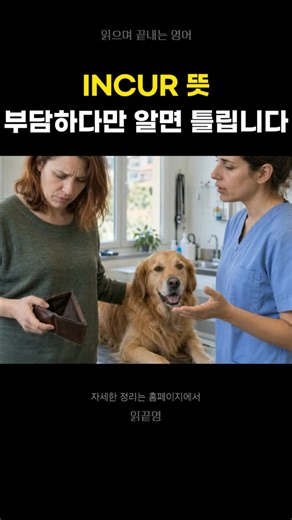 INCUR 뜻, 부담하다만 알면 틀립니다 | 영어단어 뜻 074