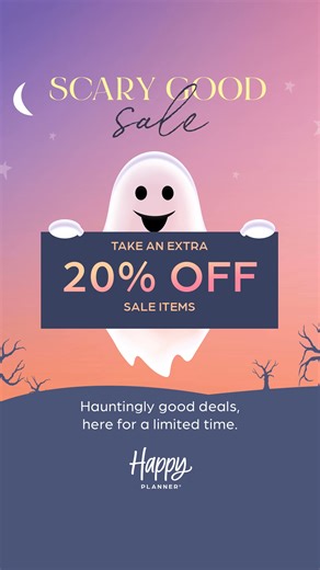 We’re cackling… these savings are frightfully good! Take an EXTRA 20% OFF sale items for a limited time. 👻 | The Happy Planner