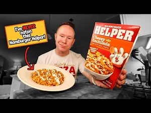 My first time eating Hamburger Helper's Cheesy Enchilada box.
