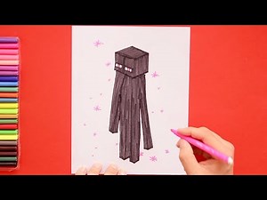 How to draw Enderman (Minecraft)
