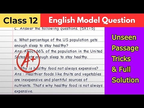 Class 12 English Model Question Solution 2082 | Unseen Passage Tricks | NEB Class 12 English Exam