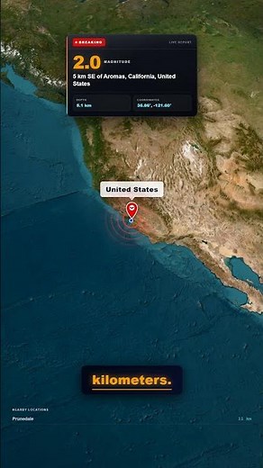USGS Reports M2.0 Earthquake in 5 km SE of Aromas, California, United States