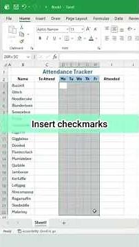 Excel Attendance Sheet Using Tick Mark ✅ | Excel Trick in 30 Seconds