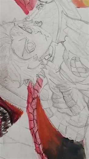 step by step how to draw tanziro and dragon