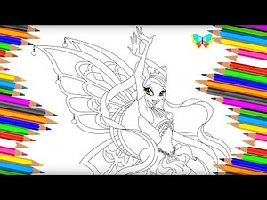 Как нарисовать СТЕЛЛУ ЭНЧАНТИКС из мультика Winx Club | Рисуем и Учим Цвета | Coloring Kids