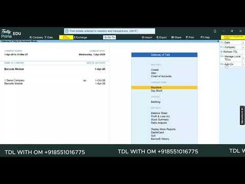 Barcode Configuration for Jewelry Business in Tally | Tally TDL | TDL With Om