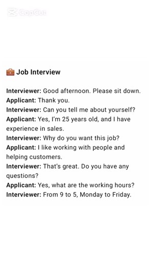 “Interview Skills: Sample Dialogue” #englishchallenge #dialogue #englishdialogue #english #vocabular