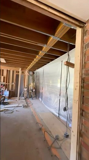 Flitch beam installation in Fallsington, PA . 20’ long 9” tall. #design #home #diy #kitchen