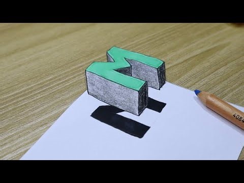How To Draw 3D Letter M | Simple 3D Illusion Art