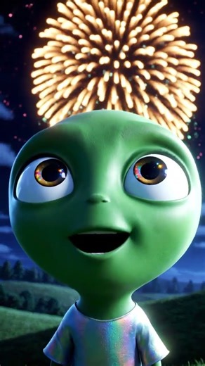 Alien Sees New Year Fireworks for the First Time 🎆👽✨ #newyearfireworks #pixarstyle #shorts #reels