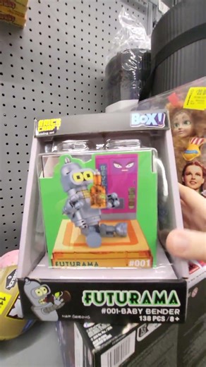 FUTURAMA "BABY BENDER" ROBOT CARTOON CHARACTER - BRICK CRAFT BUILDING SET WITH DISPLAY CASE