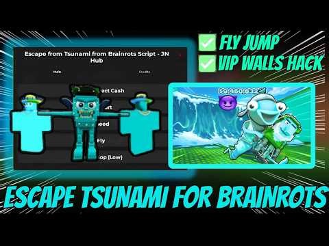 Escape Tsunami For Brainrots Script 2026 | Auto Farm + Phantom Event + Godmode + Fly (NO KEY)