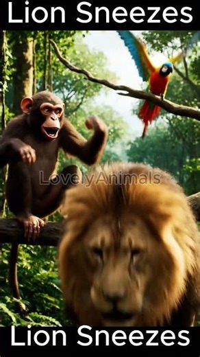 Lion Sneezes #shorts #lion