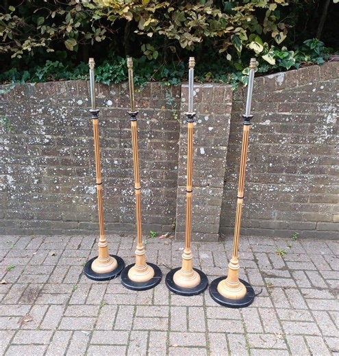 Vintage Wooden Floor Lamp Bases, Set of 4, Retro Mid Century Tall Column Lamps, Art Decor Revival - Etsy