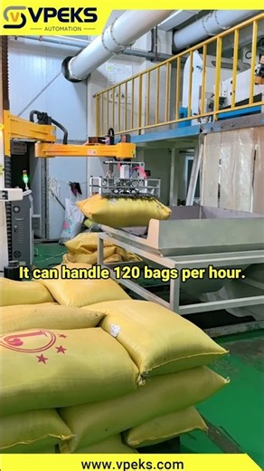 Column Robot Debagging Machine | Smart Automatic Bag Opening & Emptying System #automation #factory
