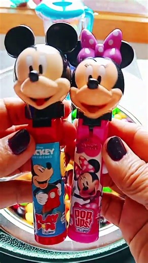 ASMR SATISFYING🌈AMAZING SOUNDS TWO TOYS TOP UPS LOLLIPOP MINNIE | MICKEY & FRIENDS #shorts #trending