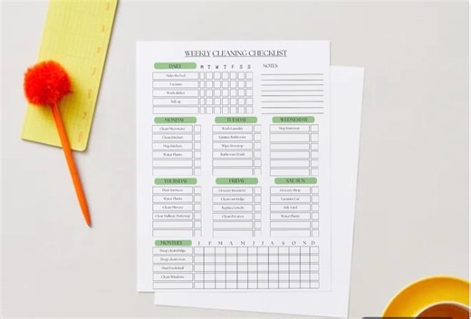 Printable Weekly Cleaning Chart/ Planner - Etsy