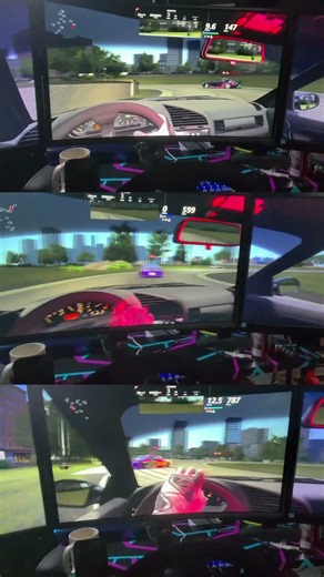 Loving the triple monitor setup! What should we upgrade next? #driftdummies #stayslideways #drift