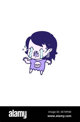 sales flash animation of cartoon crying vampire girl Stock Video Footage - Alamy