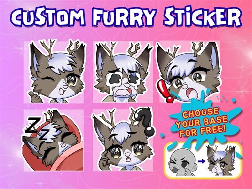 Custom Furry Telegram Sticker, Furry Emote, YCH Emote, Sticker Pack (digital File) - Etsy UK