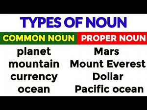 NOUNS | Types of Noun | Proper Noun and Common Noun | Basic English Grammar | #noun #typesofnoun
