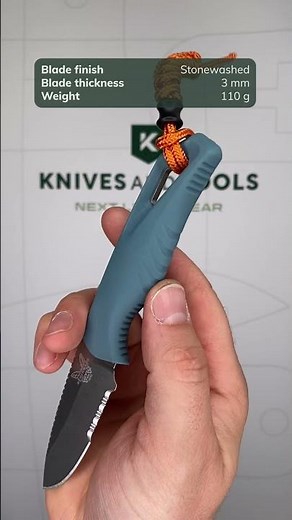 Benchmade Intersect 18050S CPM MagnaCut, Depth Blue Santoprene, Serrated fixed knife