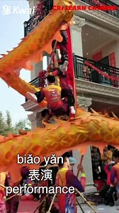 由众多表演者参与的舞龙舞狮的表演，十分壮观。 Dragon and lion dances are two forms of traditional performances in Chinese culture. They are often seen in festive celebrations. | Learn Chinese