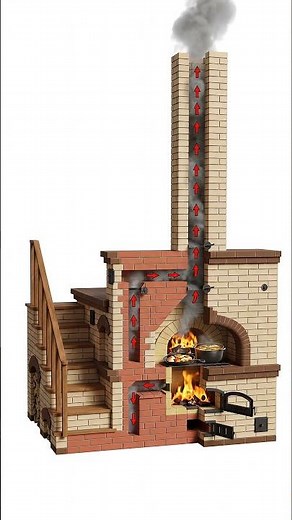 Как это сделано? Русская печь с подтопком 🔥🧱 #печь #brickoven #diy