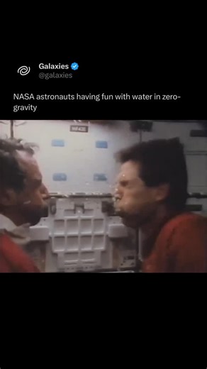 Galaxies on Instagram: "NASA astronauts Jeff Hoffman and Samuel Durrance having some fun with water in the weightless environment of Space Shuttle Columbia during STS-35 in December 1990"