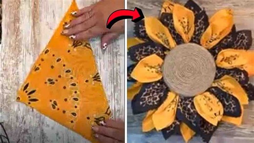 DIY Sunflower Bandana Wreath