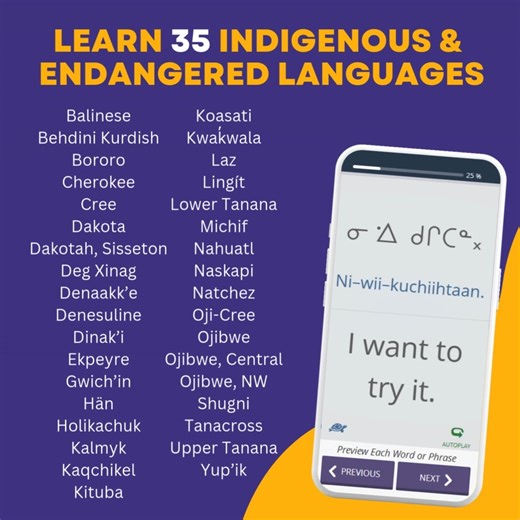 We love to see it! ❤ Transparent Language just added four more languages to their Indigenous language collection, read more on their blog. ➡️ https://bit.ly/3UckiYX | Capital Area District Libraries | Facebook