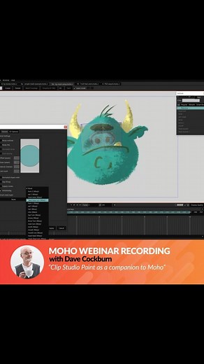 If you missed it, you can now watch the webinar recording "Clip Studio Paint as a companion to Moho" with Dave Cockburn @squeakypix 🖥 Youtube.com/mohoanimation [LINK IN BIO] #webinar #recording #mohoanimation #animation #webinar #2danimation #motiongraphics #clipstudiopaint | Moho Animation Software