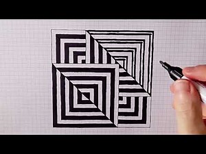 Einfach zeichnen - tolles schwarz-weiß Muster mit 3D- Effekt