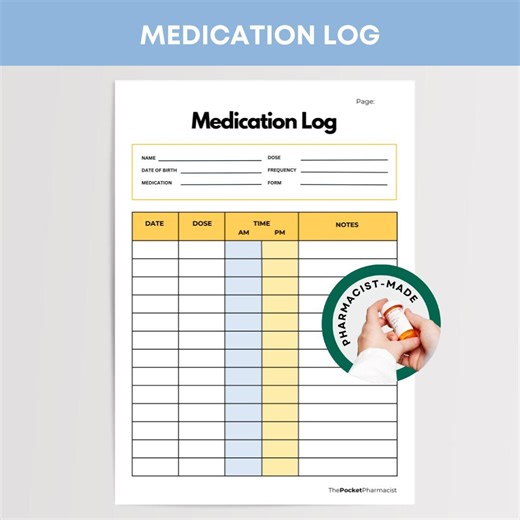 Medication Log Printable Medicine Tracker Health Record Sheet Medication Planner Patient Care Organizer Medication Reminder Medicine Log - Etsy Australia