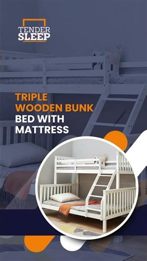 Tender Sleep Triple Wooden Bunk Bed - Cozy Sleep Solution!